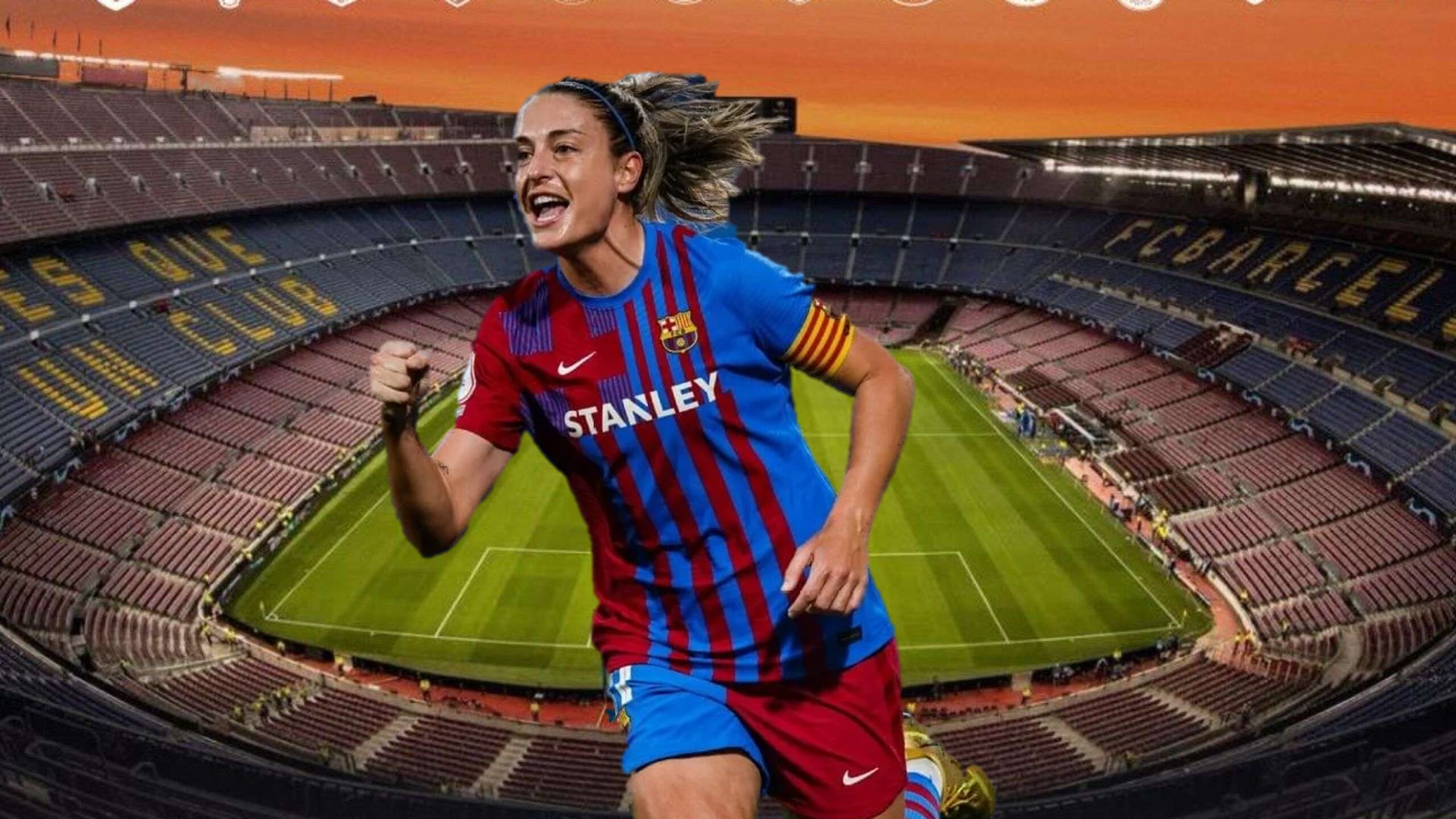 Alexia- The Queen of football アレクシア・プテリャスがFCバルセロナのゴールを祝っています。